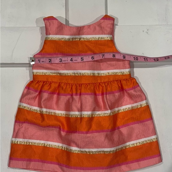 Janie and Jack Charming Pink and Orange Striped Dress - Picture 5 of 6